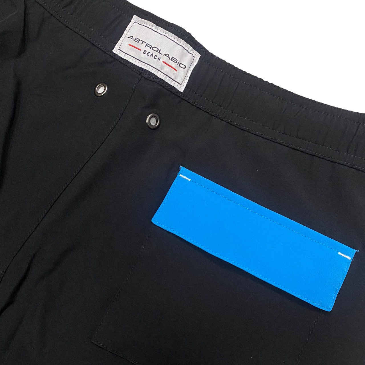 Pantaloncino mare Astrolabio nero per uomo, tessuto tecnico che asciuga velocemente