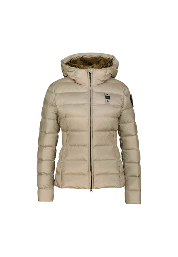 Blauer Charme Fitted Down Jacket 25WBLDC03100-A06047 Mist Grey – Piumino Donna Elegante