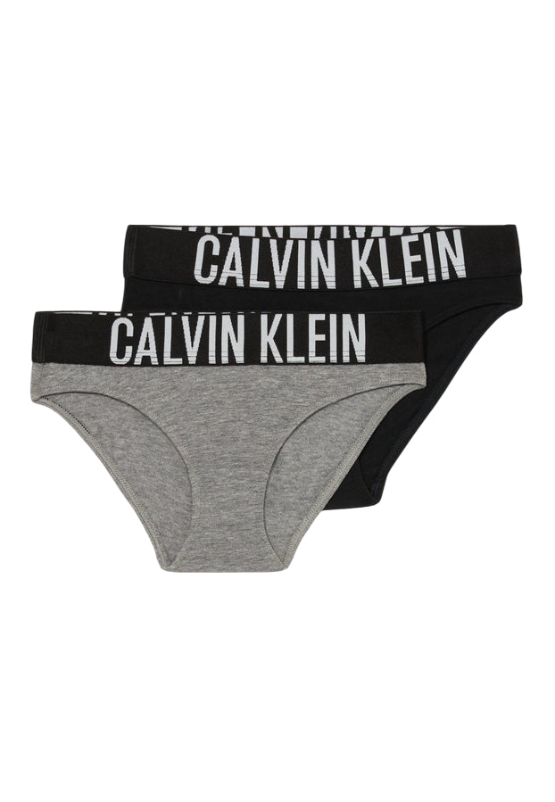 Calvin Klein G80G800729 Slip Ragazza Nero-Grigio - Intimo Junior Comfort e Stile