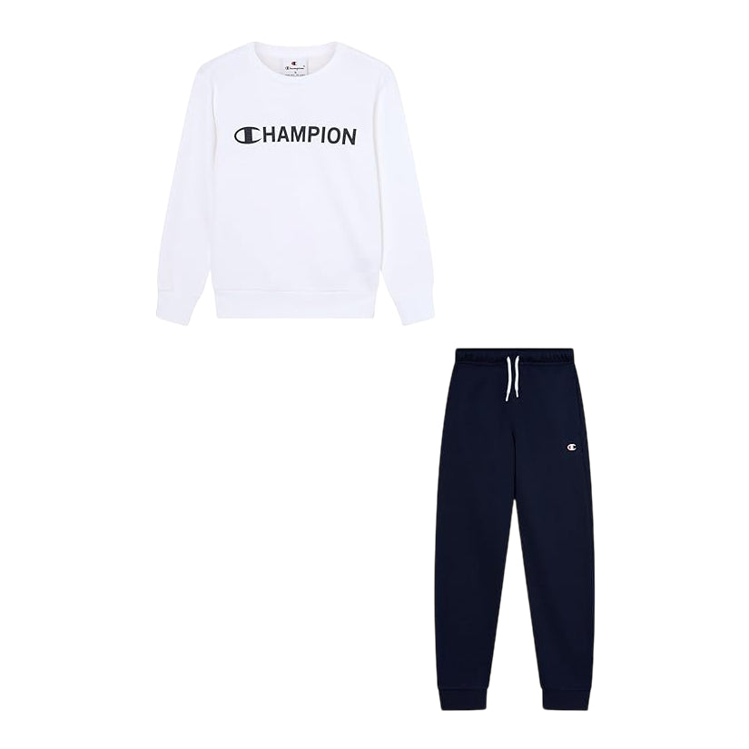 Champion Tuta Girocollo Ragazza 307263 WW001 Bianco - Cotone Morbido e Comfort Assoluto