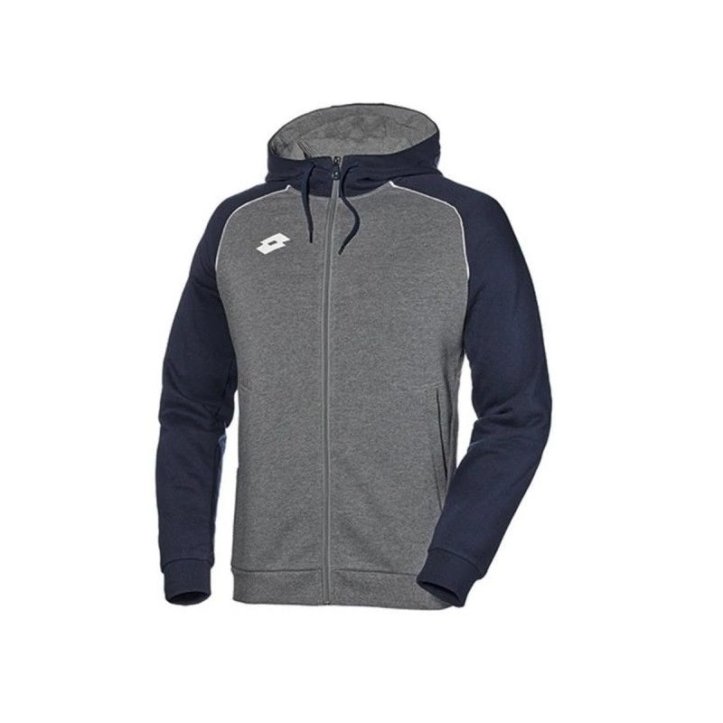 Felpa Lotto Delta Plus T5575 blu-grigio junior con cappuccio, tessuto morbido per comfort superiore durante sport e tempo libero