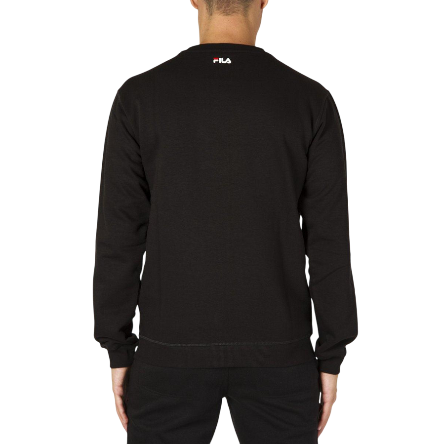 Fila felpa girocollo e logo grande da uomo Classic Pure Crew Sweat 681091 002 nero