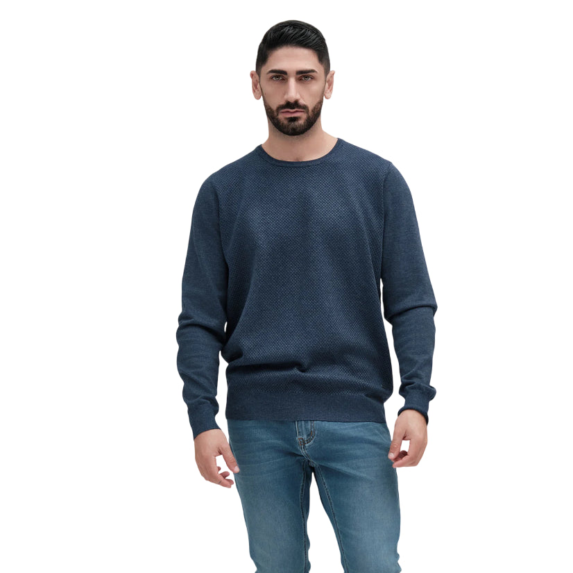 GRIFFAI - Maglia Uomo Girocollo UGF3650 Blu in Viscosa e Nylon