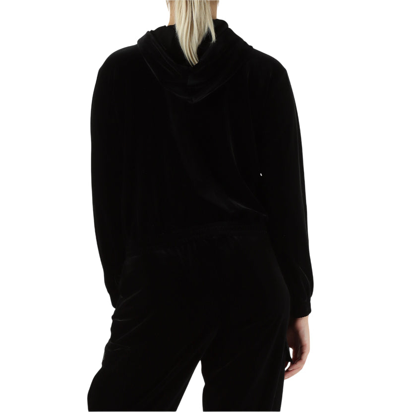 Gaudì Felpa 521BD64007 2001 Nera: Felpa Donna in Ciniglia con Cappuccio