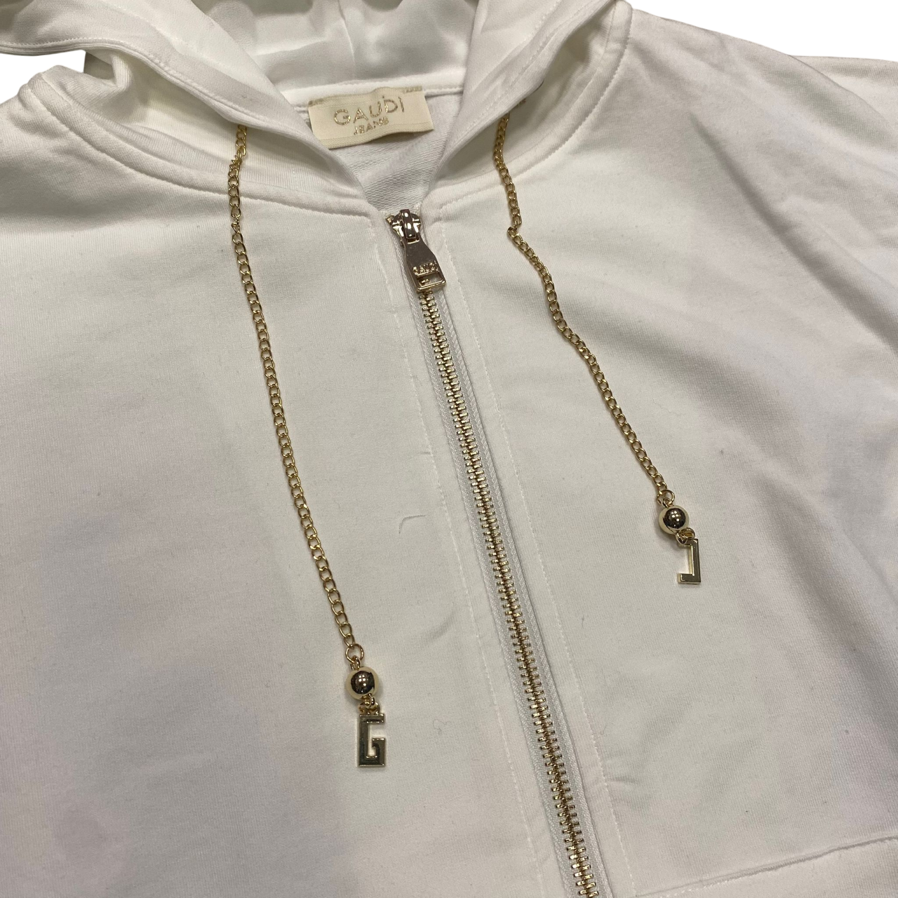 Gaudì Jeans felpa con cappuccio da donna 511BD64001 2101 bianco