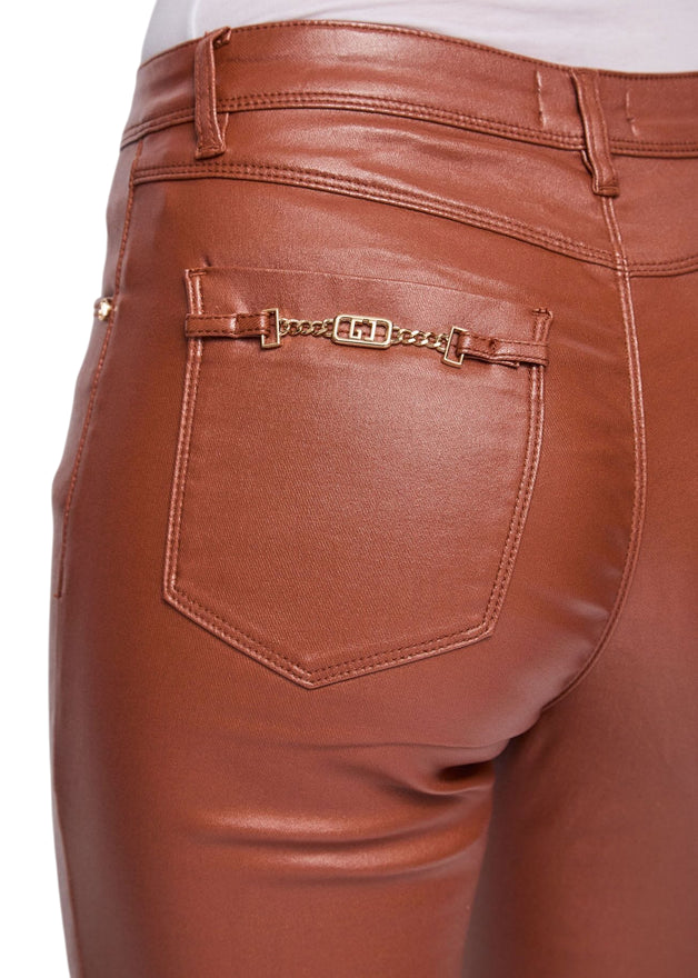 Gaudì Pantaloni 521BD25016_3361 Biscotto: Pantaloni Donna Flare Cropped Similpelle - dettaglio