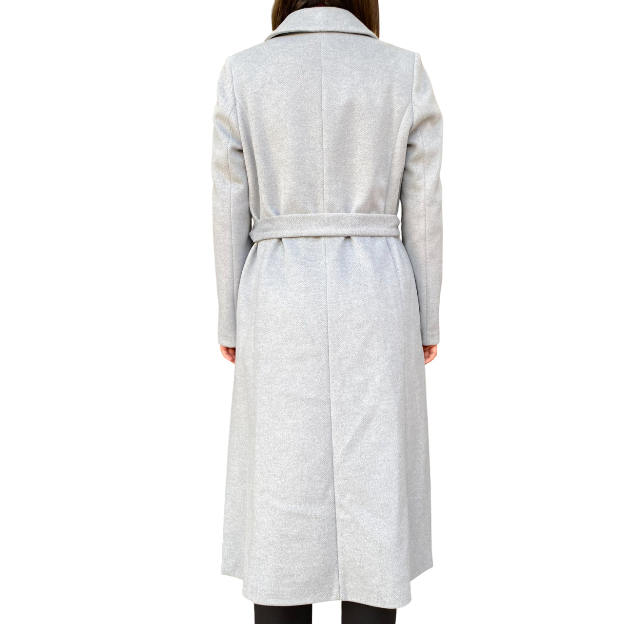 Griffai Cappotto Doppiopetto Lungo con Cintura Donna DGF6053 Grigio