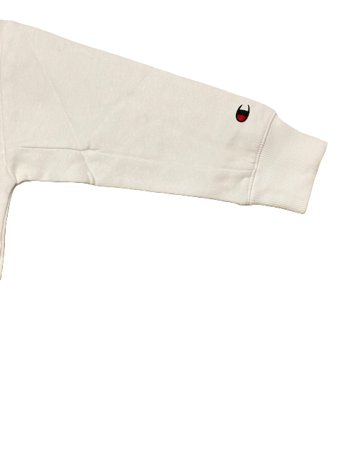 Champion Felpa girocollo da ragazza con stampa colorata 404514 WW001 WHT bianco