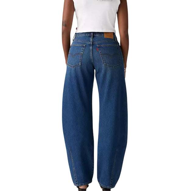 Levi’s – Jeans Donna Baggy Barrel Dad 0039A0001 Denim Blu | Loose Fit, Vita Alta, Comfort Vintage Street - retro