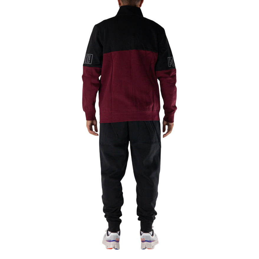 Puma Tuta Uomo Colorblock 691994-96 Rubino/Nero - posteriore