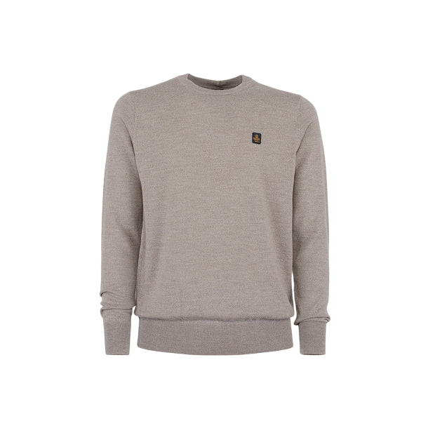 RefrigiWear Bennet Wash Pullover M26908 Tortora - Maglione Uomo in Lana Merino