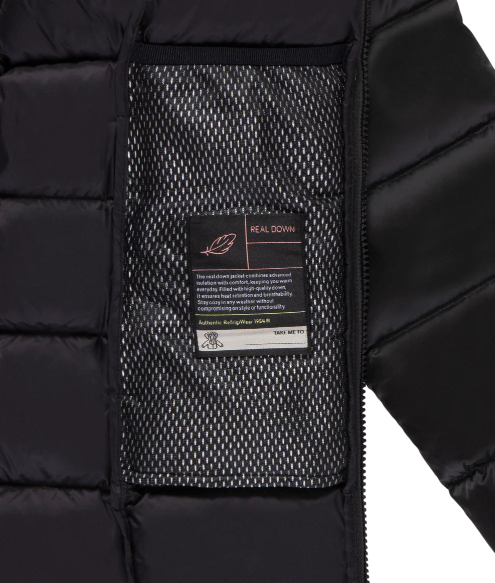 RefrigiWear Piumino Long Mead Fur Jacket W98118 Nero