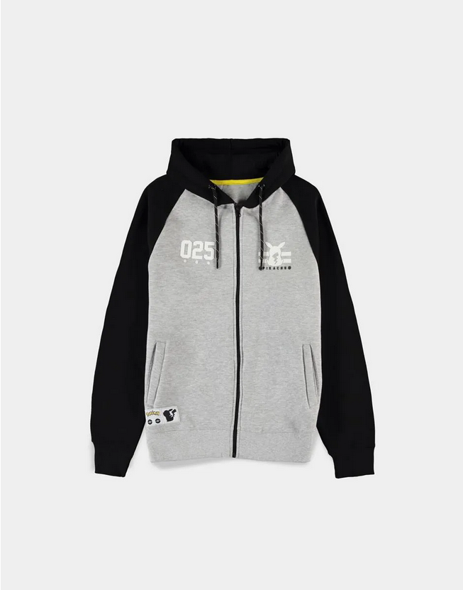 Pokémon - Pika 025 - Felpa con cappuccio da uomo con cerniera Grigia