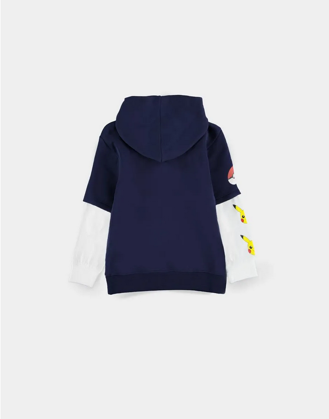 Felpa Pokémon con Cappuccio Doppia Manica Bambino - Blu Ufficiale