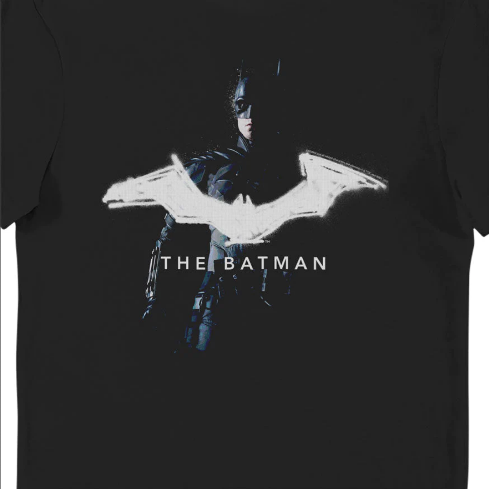 Maglietta T-shirt nera per adulti The Batman Movie Graffiti Nera