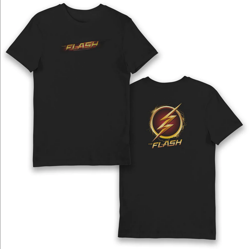 Maglietta T-shirt per adulti con logo Flash della DC Comics Nera