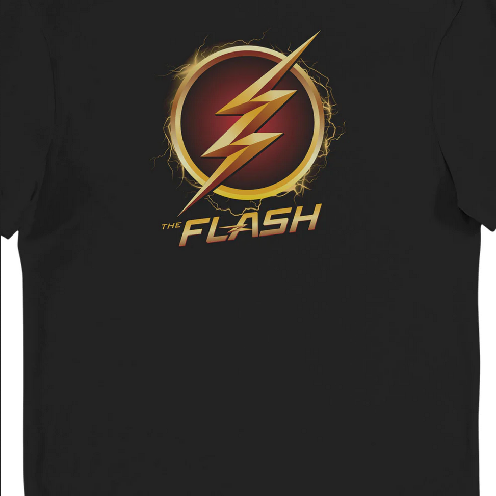 Maglietta T-shirt per adulti con logo Flash della DC Comics Nera