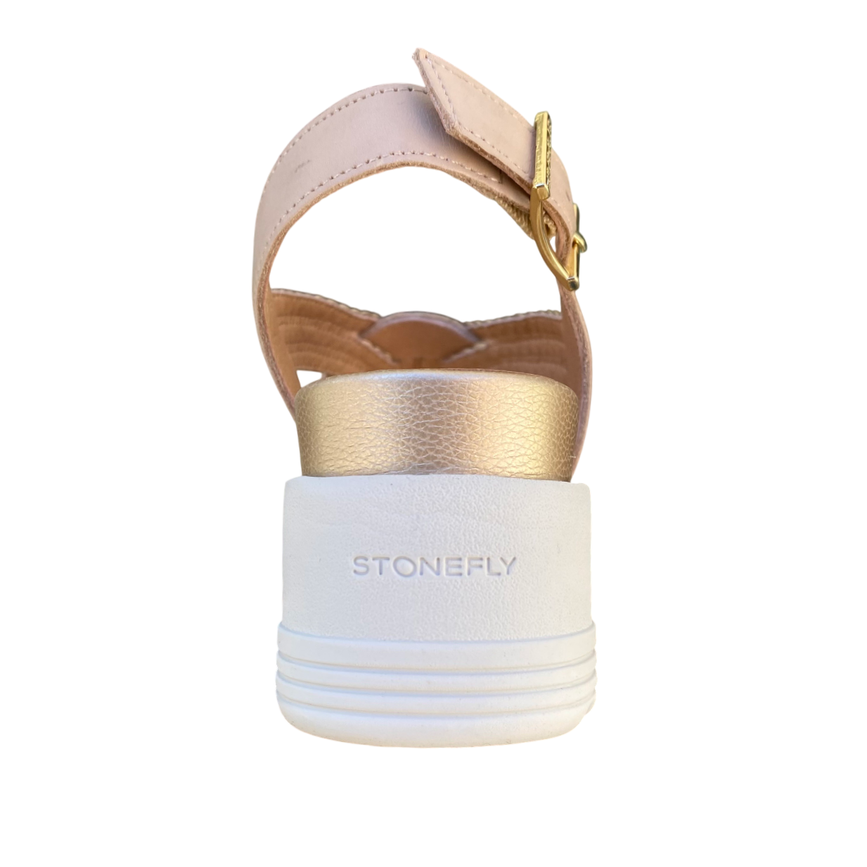 Stonefly sandalo da donna con tomaia intrecciata con zeppa PARKY 24 220895-BUK oro
