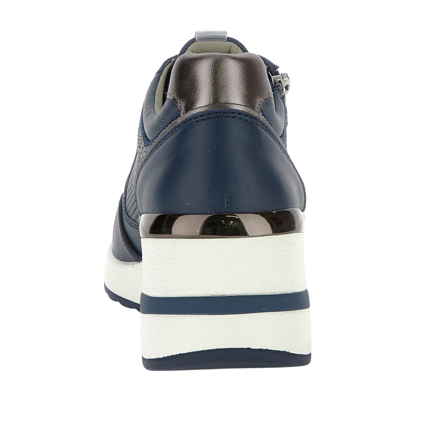 Stonefly scarpa sneakers da donna Mina nappa 222494 144 blu - Vista Tallone