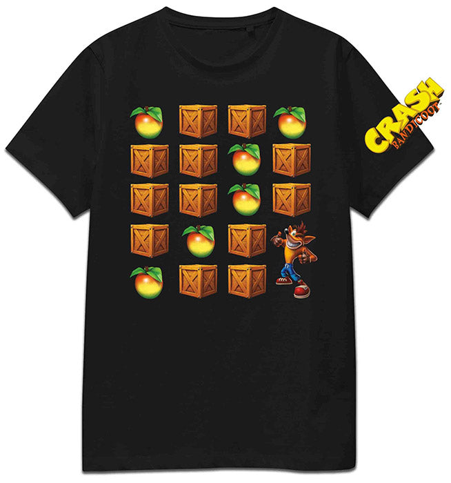 T-Shirt Crash Bandicoot Apple Crate - Unisex 100% Cotone