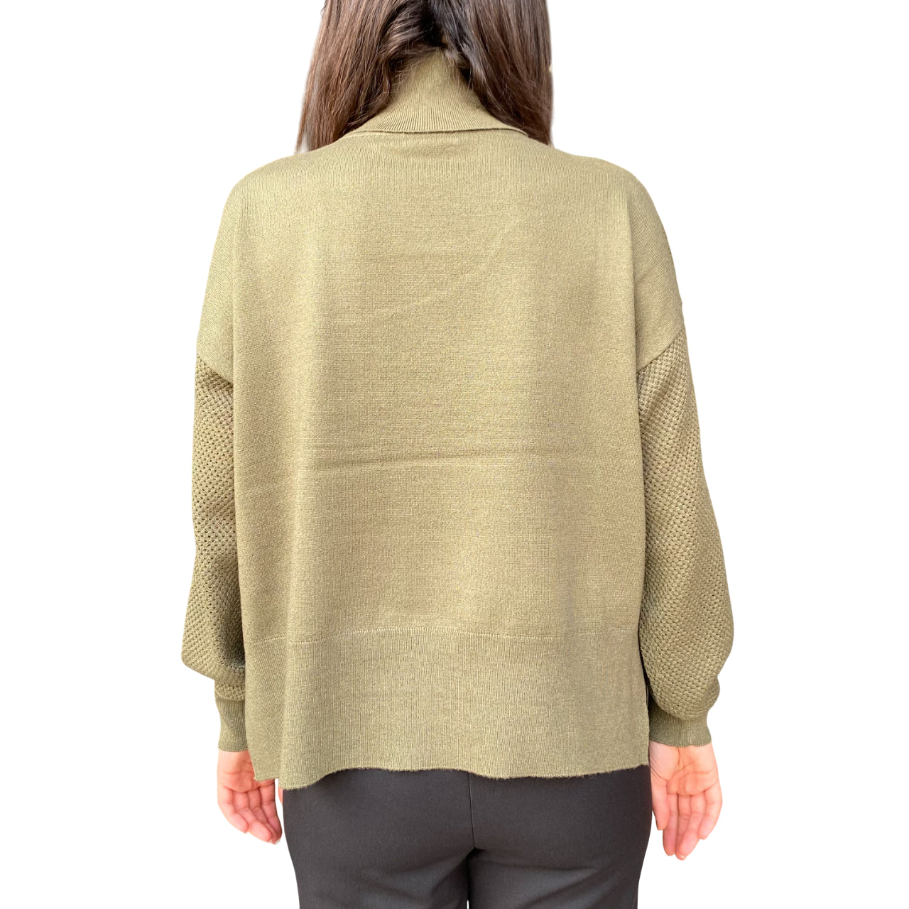 Gaudì Maglia Dolcevita Donna Lurex Verde 521BD53051 | Maglione scintillante