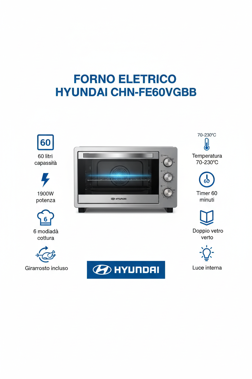 Infografica Forno Elettrico Hyundai CHN-FE60VGB