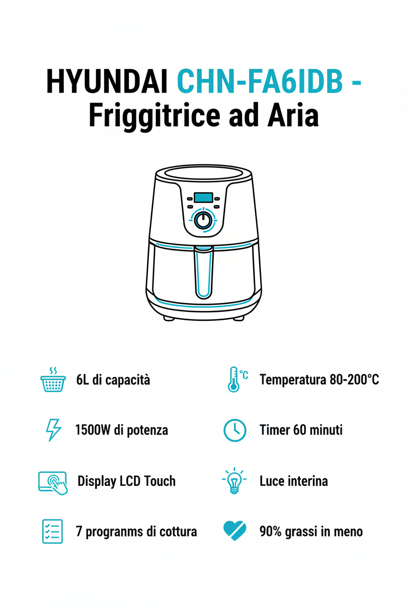 Infografica Hyundai CHN-FA6IDB Friggitrice ad Aria