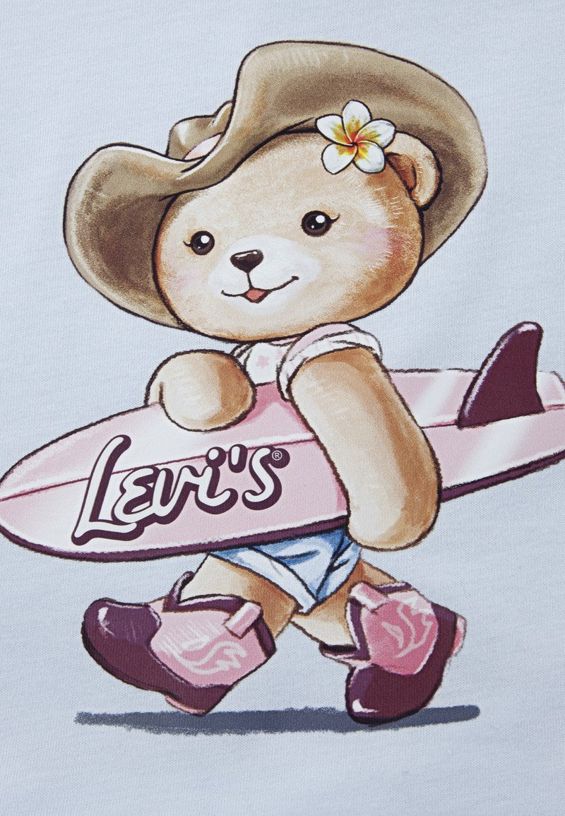 LEVI'S KIDS COMPLETO DA BAMBINA MAGLIETTA E PANTALONCINO1EP561-UHG Celeste