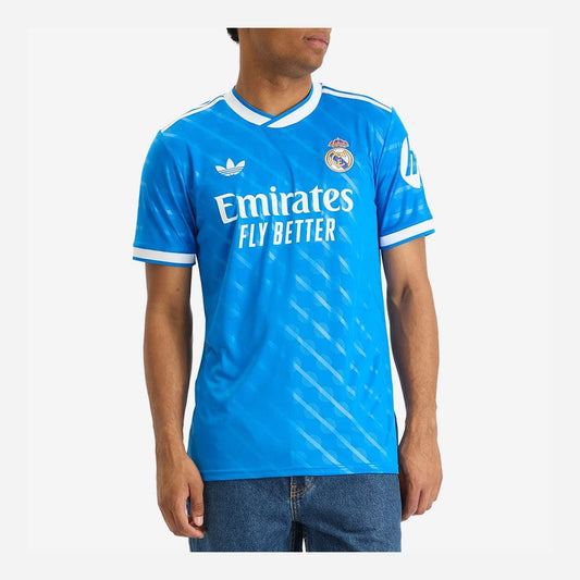 Adidas Real Madrid Maglia 3 JV5845 Azzurro - Maglia calcio uomo con logo Trefoil