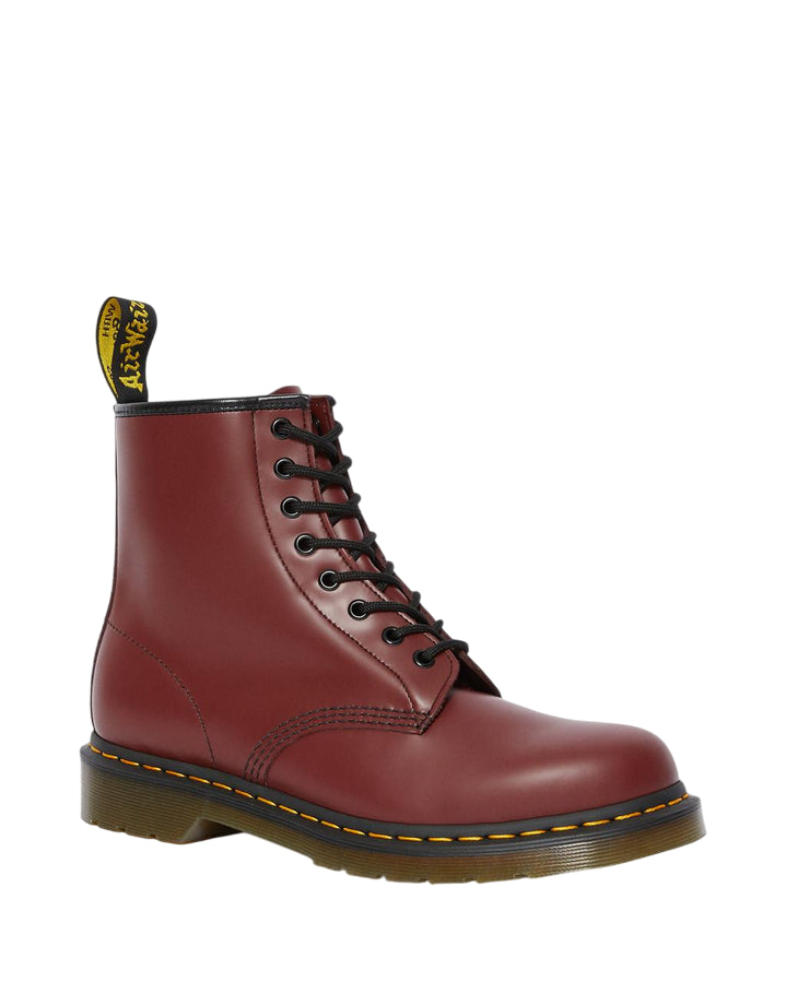 Dr. Martens – Stivale Stringato 1460 Mono 11822600 Rosso Ciliegia | Pelle Smooth, Icona Urban, Comfort Everyday