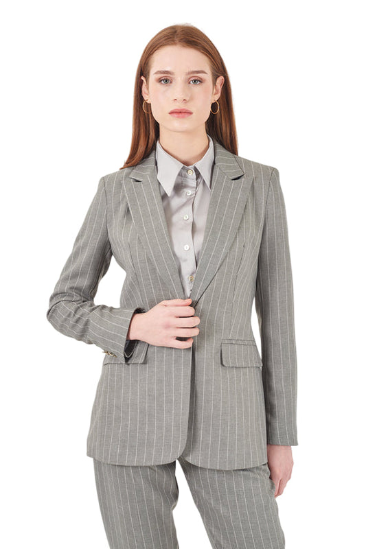 Yes Zee Giacca Gessata 1404 G015 2819 Grigio - Eleganza e Stile Italiano