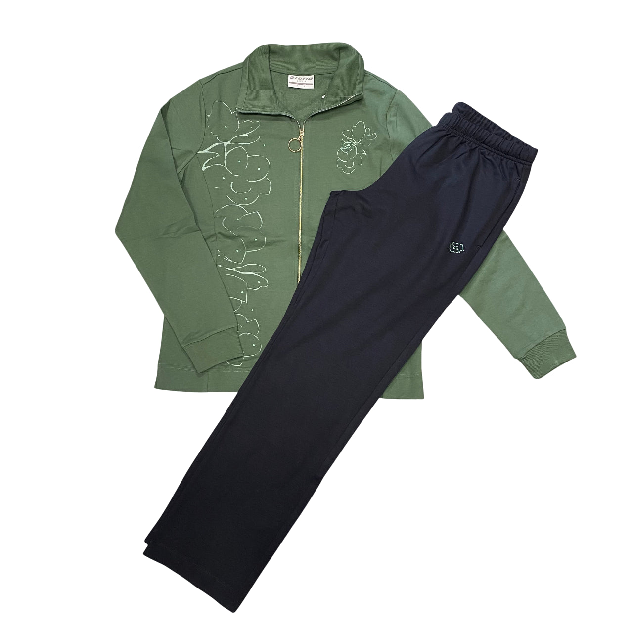 Lotto tuta sportiva da donna in cotone Lynda 222293 D7Q verde-grigio