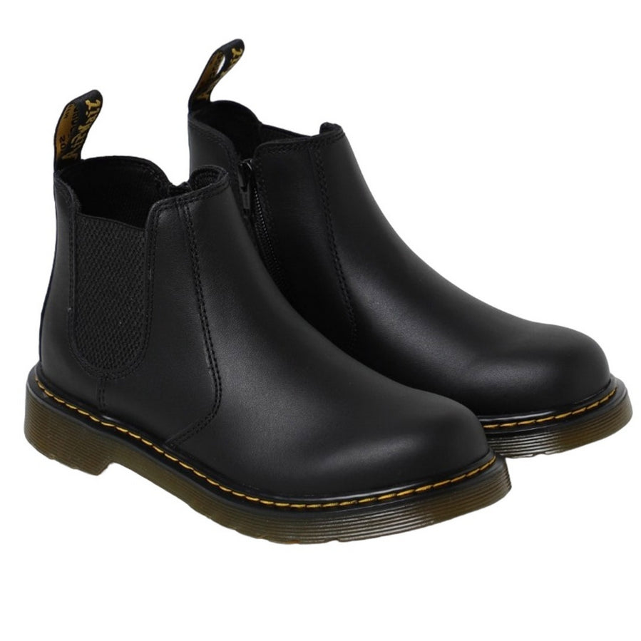 Dr. Martens – Stivaletto Junior Chelsea 2976 Y con Cerniera Laterale 21992001 Nero | Pelle Softy, Slip-on Kids, Comfort Sicuro