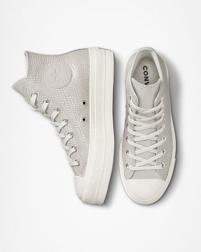 Converse Chuck Taylor All Star Lift Platform Croco Embossed A04267C desert sand-egret-black