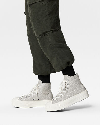 Converse Chuck Taylor All Star Lift Platform Croco Embossed A04267C desert sand-egret-black