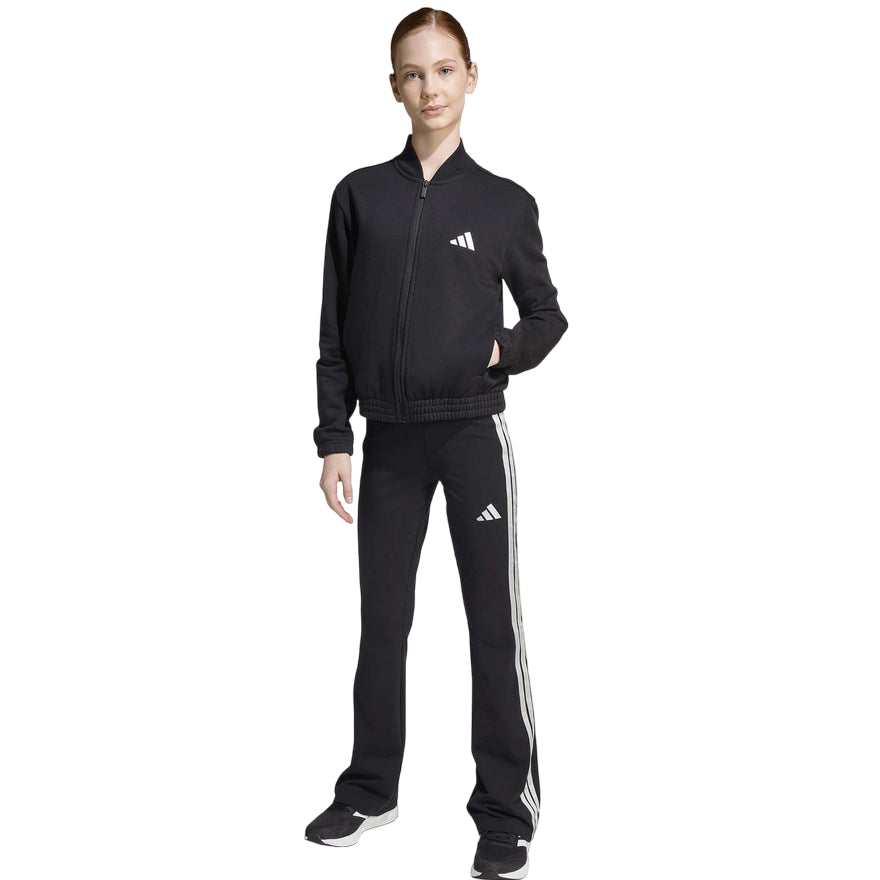 Adidas - Tuta Ragazza Glam Track JL7474 Nero-Argento