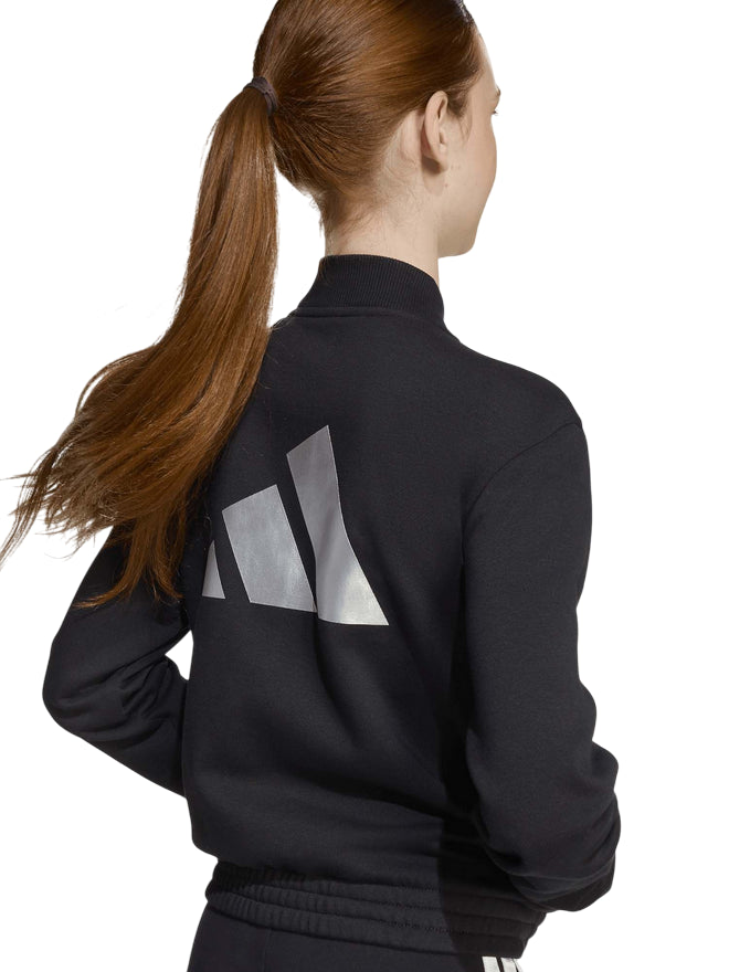 Adidas - Tuta Ragazza Glam Track JL7474 Nero-Argento