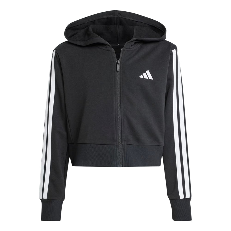 Adidas Felpa Con Cerniera e Cappuccio da Ragazza Essentials JJ0956 nero avanti