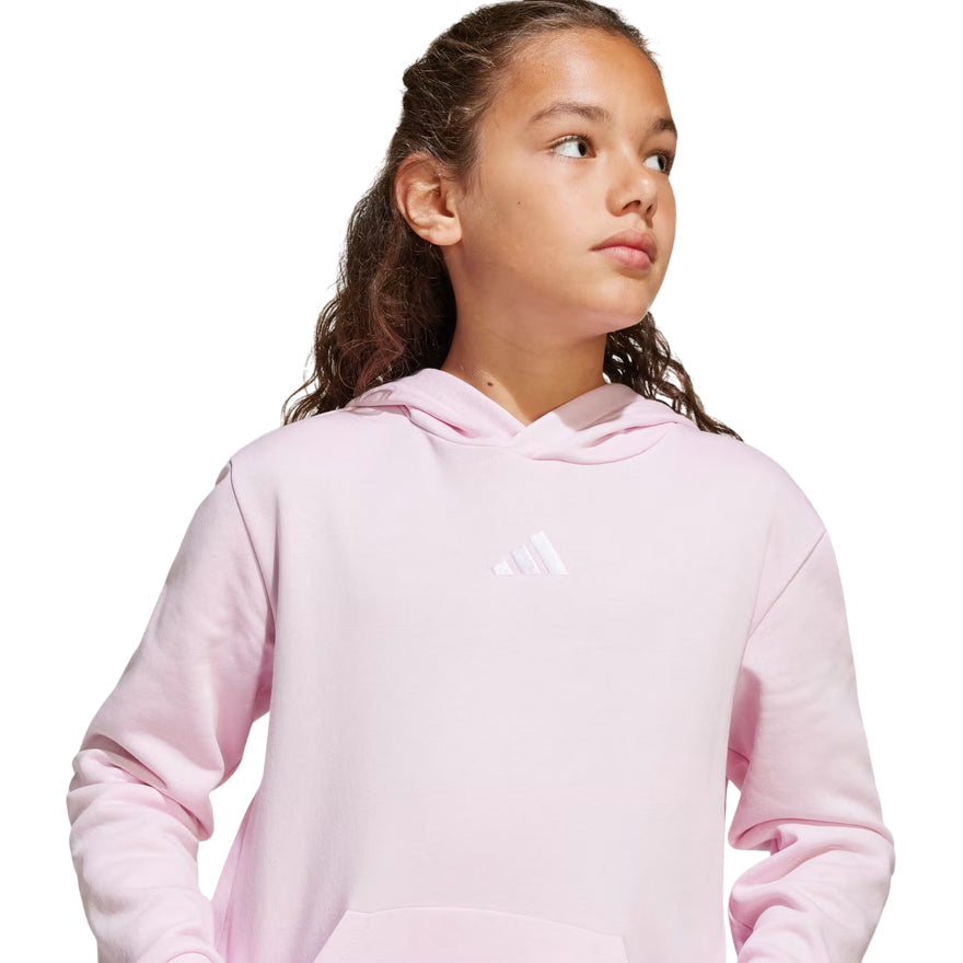 Adidas Felpa con Cappuccio Essentials per Bambine Rosa – Codice Articolo JC9773 - dettaglio logo