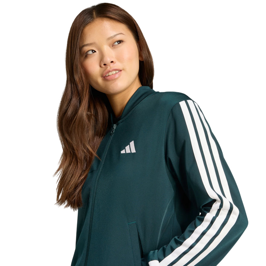 Adidas Tuta Essentials 3-Stripes Donna Verde - Design Iconico e Comfort Quotidiano JX0505