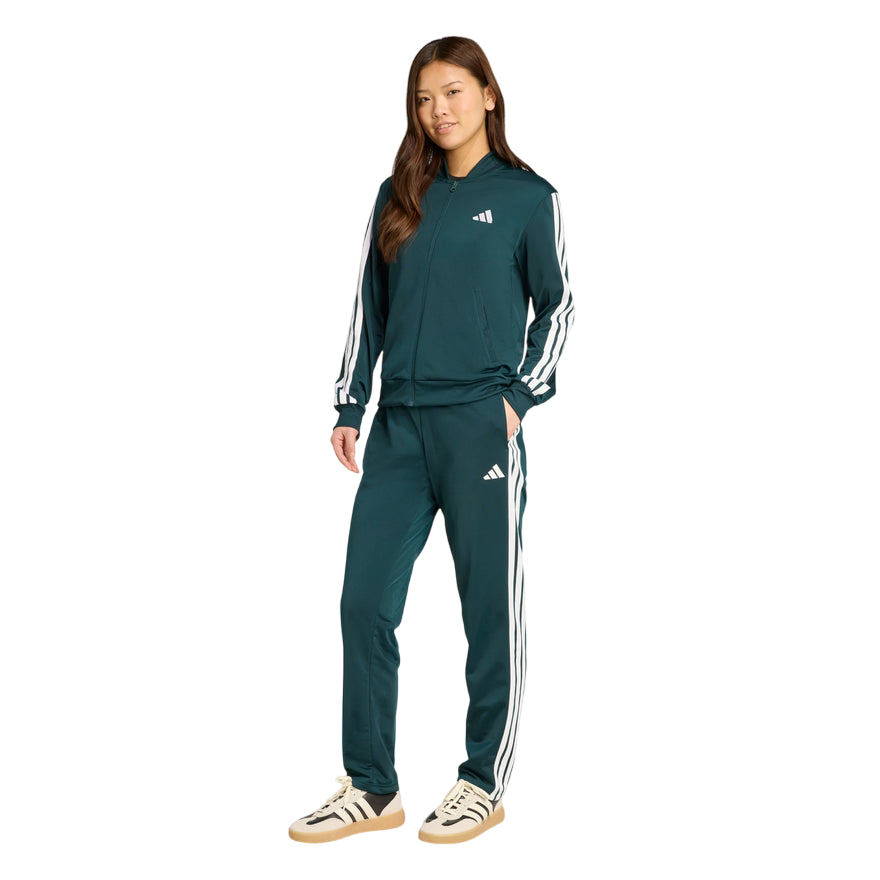 Adidas Tuta Essentials 3-Stripes Donna Verde - Design Iconico e Comfort Quotidiano JX0505