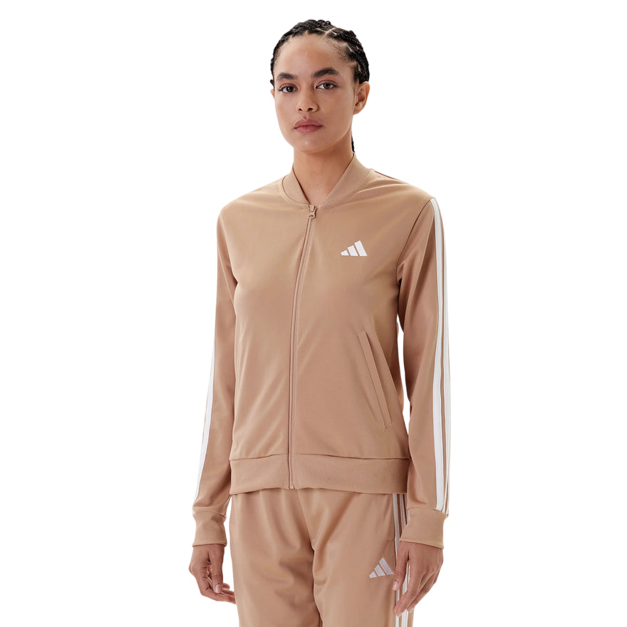 Adidas Tuta Essentials 3-Stripes JX0507 Donna Beige - felpa