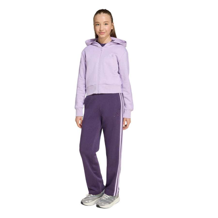 Adidas Tuta Sportiva da ragazza con Cappuccio JN2439 violetto - FRONTALE NTERO