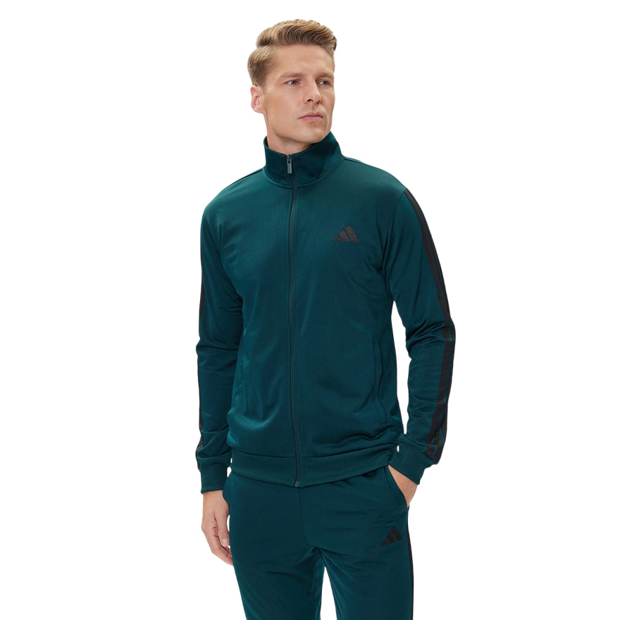 Adidas Tuta sportiva Basic 3 Strisce Tricot Track Suit JX5502 Aurora Ivy - Felpa con Zip