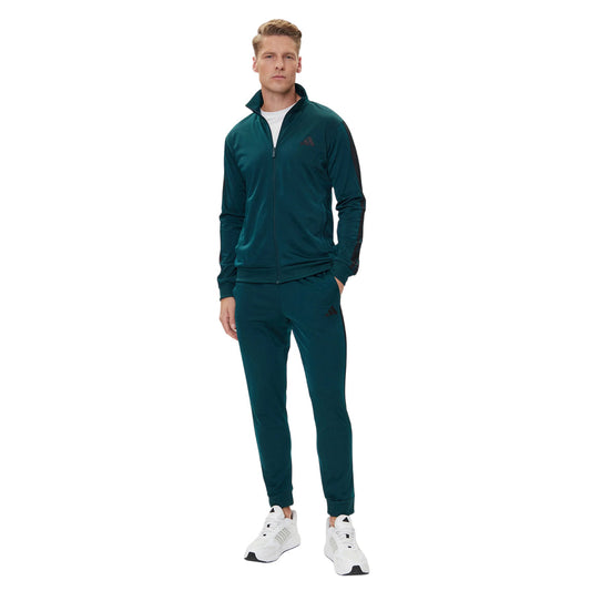 Adidas Tuta sportiva Basic 3 Strisce Tricot Track Suit JX5502 Aurora Ivy - Vista Frontale