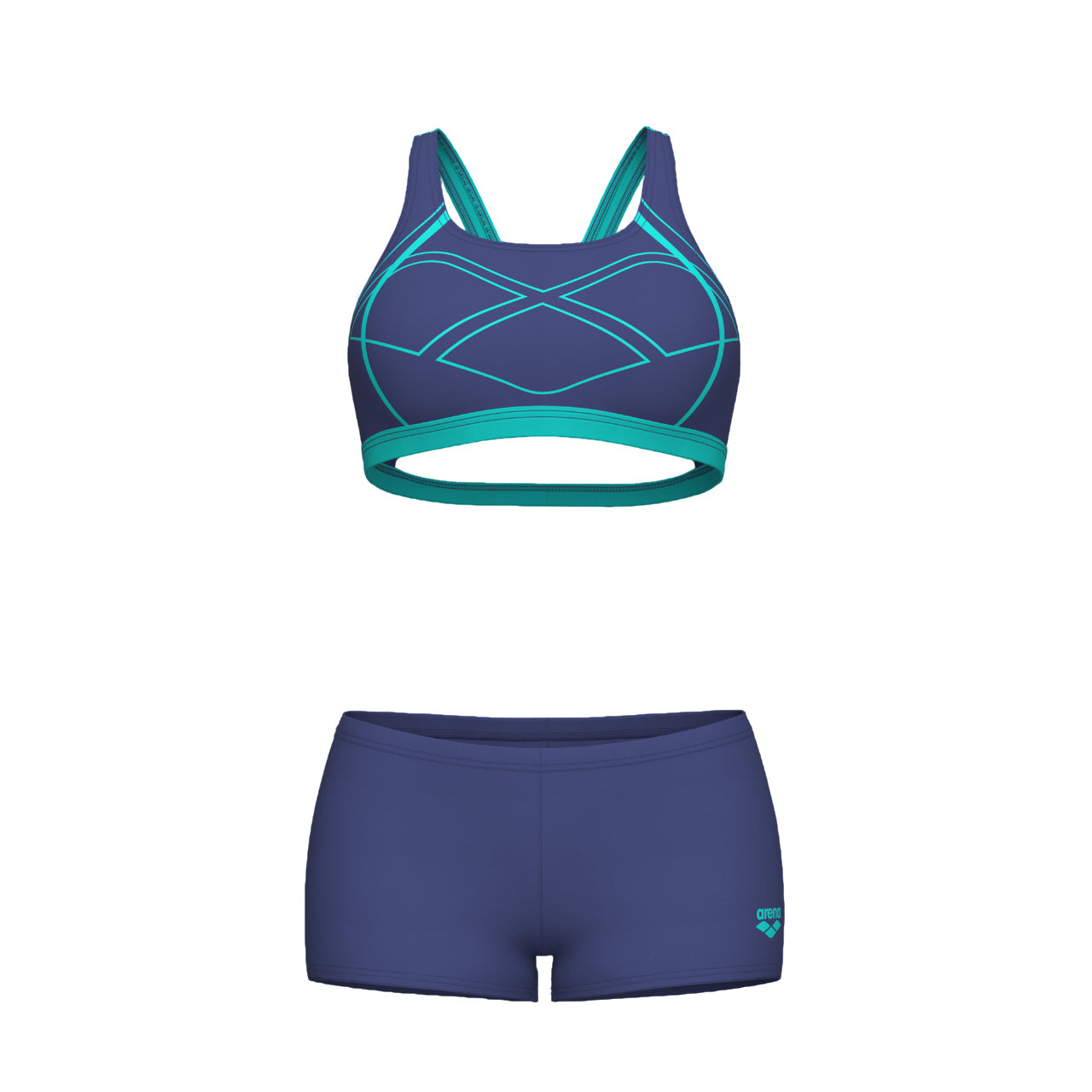 Arena Costume Intero Donna Nuoto Graphic PRO 008932880 Blu - Vista Frontale