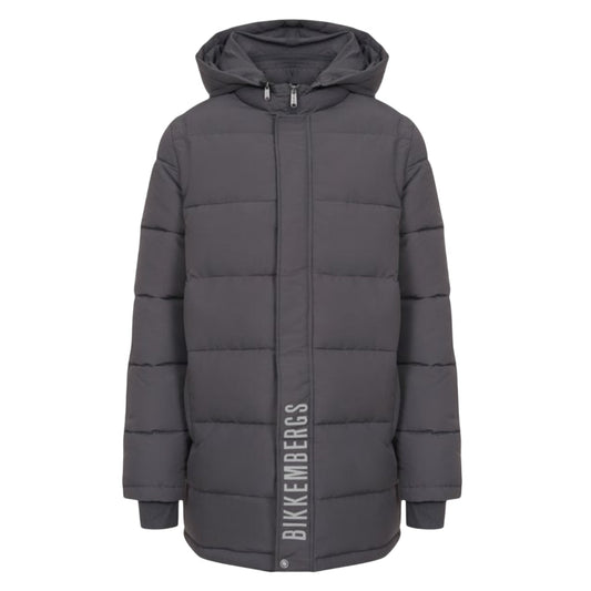 Bikkembergs BMG1264 00 Parka Uomo 8004 Dark Shadow - Parka con Cappuccio e Tasche con Zip