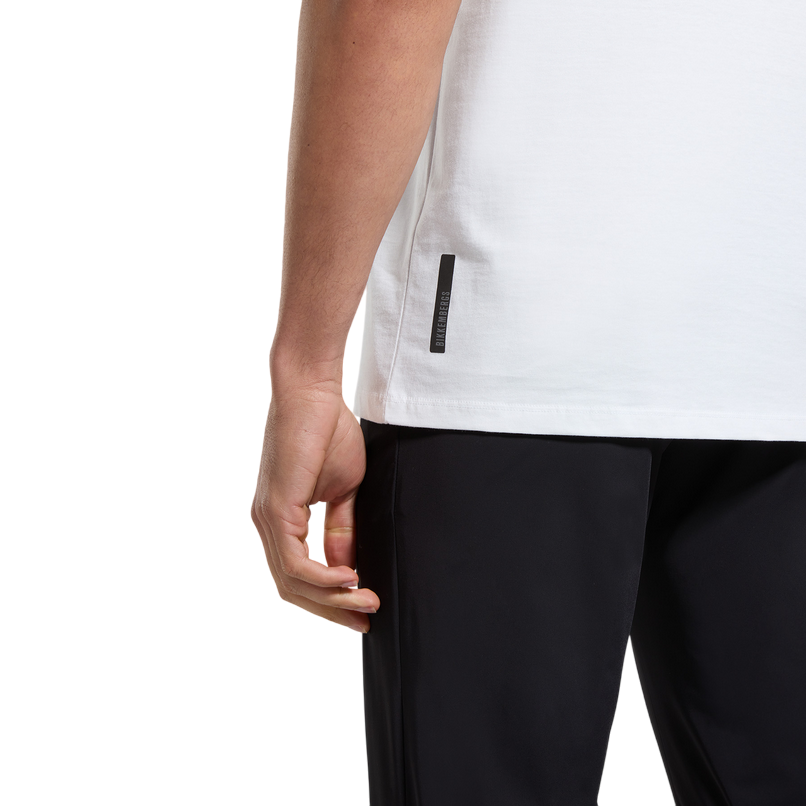 Bikkembergs maglietta manica corta da uomo con logo in tinta BMT0931 1000 bianco