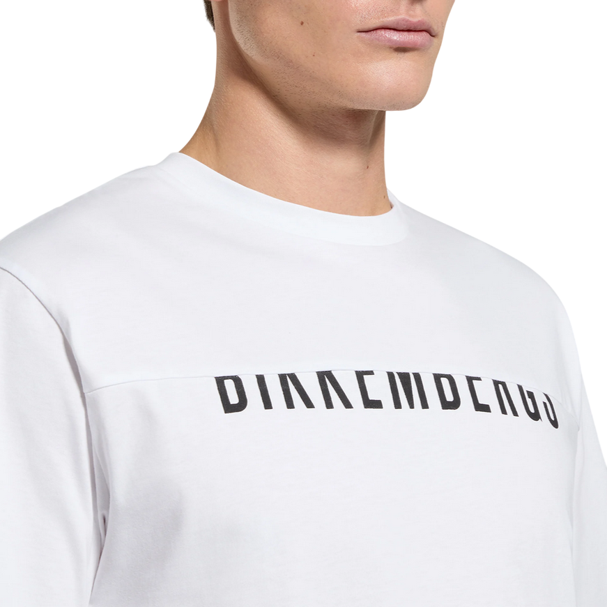 Bikkembergs maglietta manica corta da uomo in cotone jersey BMT0702 1000 bianco