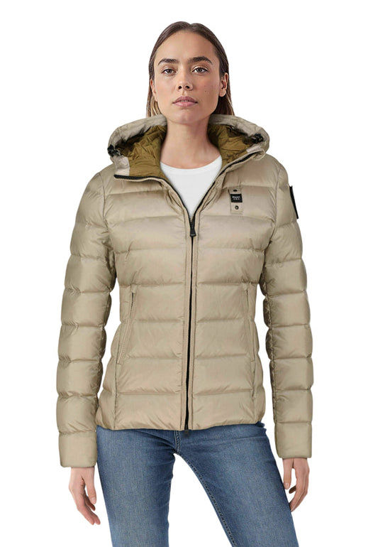 Blauer Charme Fitted Down Jacket 25WBLDC03100-A06047 Mist Grey – Piumino Donna Elegante
